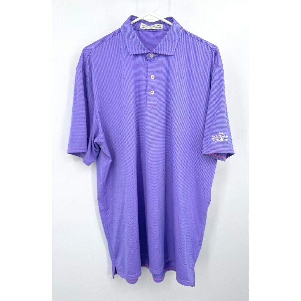 Holderness & Bourne Blue Purple‎ Striped Polo Mens XL The Glen Club